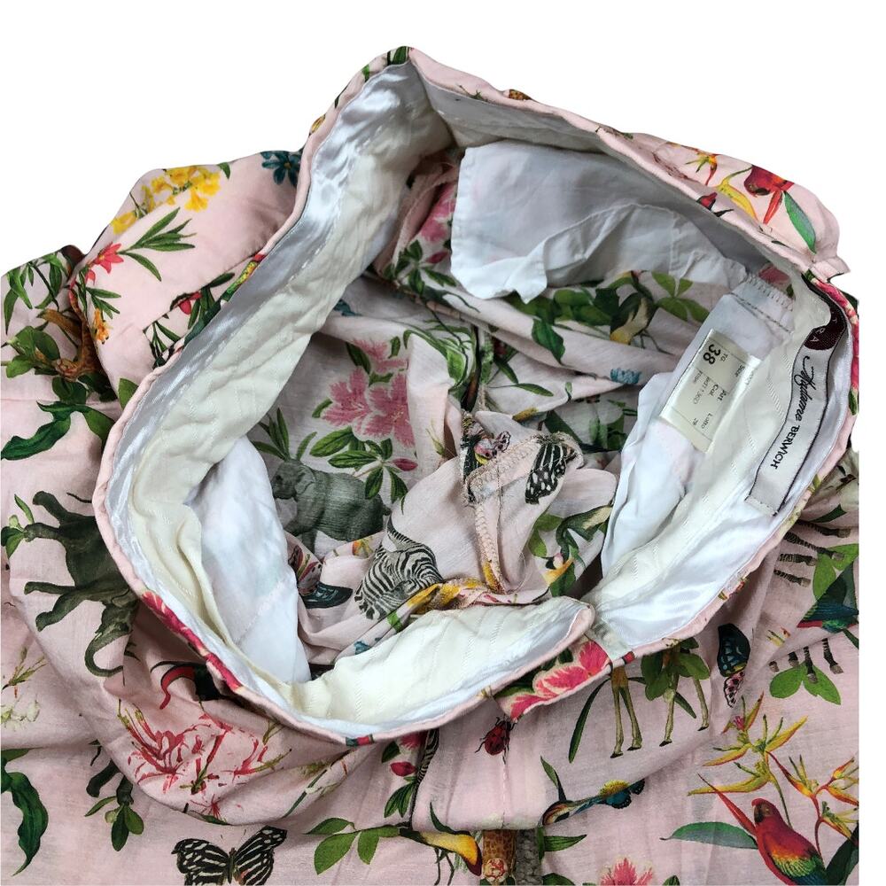 FUTURA MADAME BERWICH Pink Patterned Wide Leg Pants‎ Lightweight Animals - Picture 6 of 6